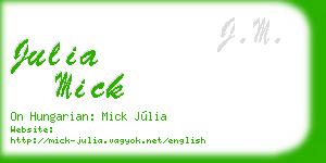 julia mick business card